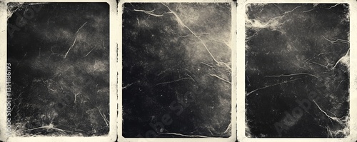 Weathered vintage paper with worn and scratches, grunge vintage overlay texture. Distressed crumpled paper for poster or vinyl album cover. Dirty, grainy, gritty photo filter. Frames with rough effect