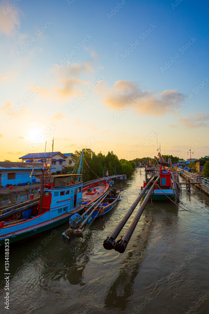 Fishing village in Thailand,Baan Klong Son Fishing Village. Koh Chang.Thailand Fishing village in Thailand,Baan Klong Son Fishing Village. Koh Chang.Thailand