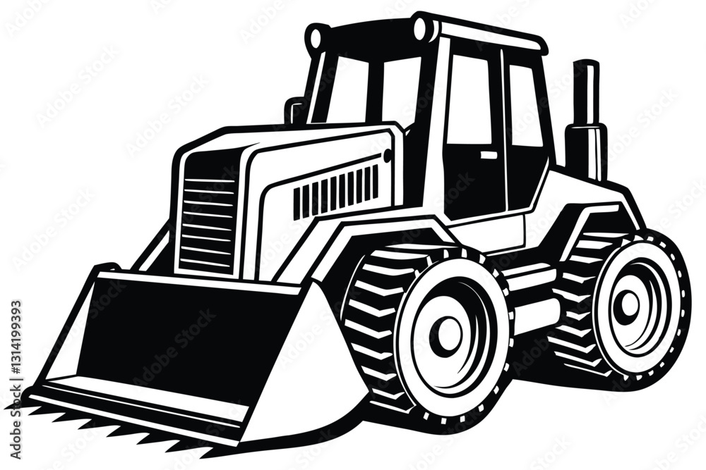 Naklejka premium Bulldozer Silhouette Vector