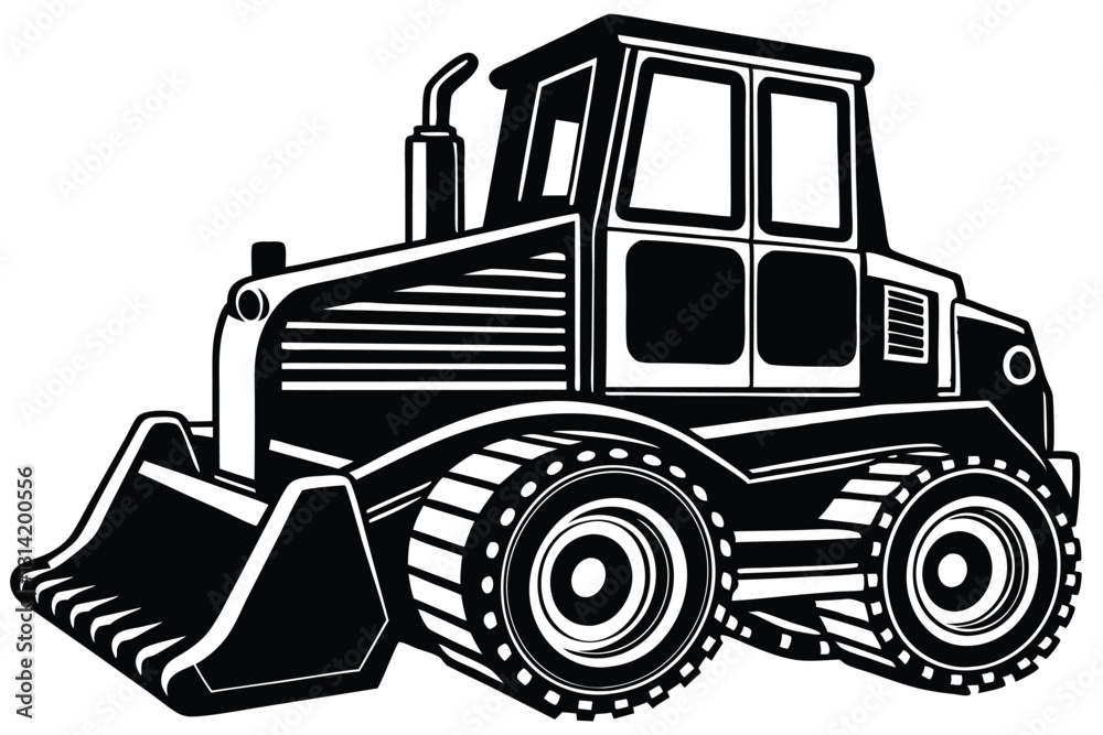 Naklejka premium Bulldozer Heavy Equipment Vector graphic