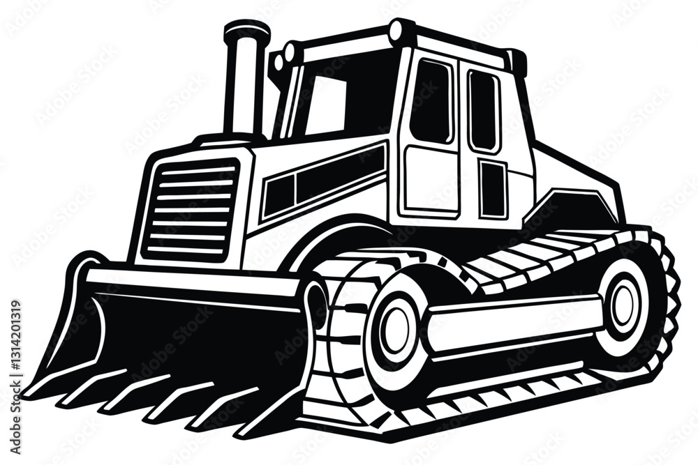 Naklejka premium Bulldozer Heavy Equipment Vector graphic