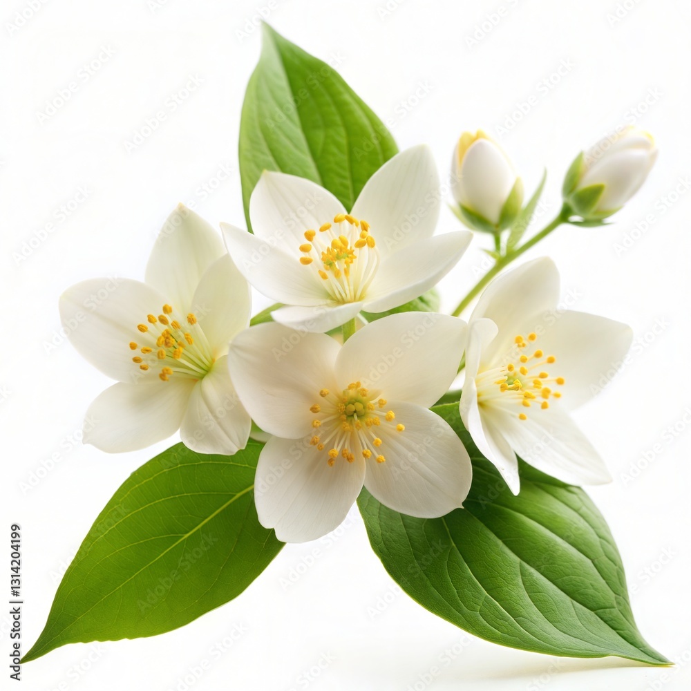 Obraz premium Beautiful Jasmine Drift Isolated on White Background
