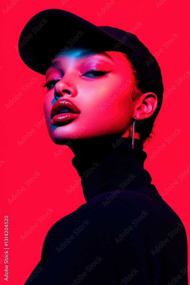 Woman in vibrant portrait
