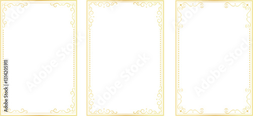 vector vintage frames for decoration and design. Set of luxury golden decorative elements with different lines, frames. Suitable for card, certificate, invitation, poster.