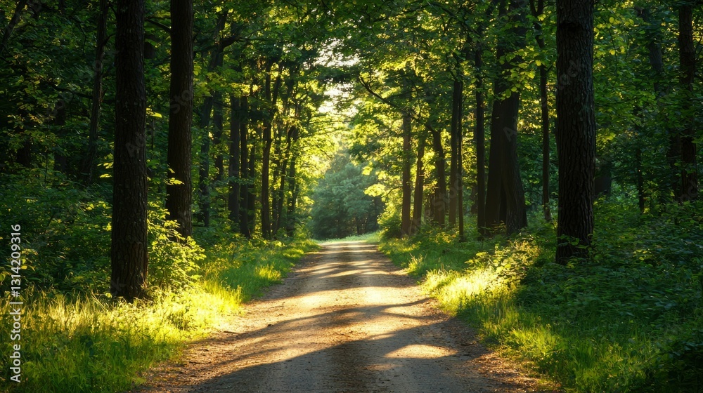 Fototapeta premium Sunlight through forest path