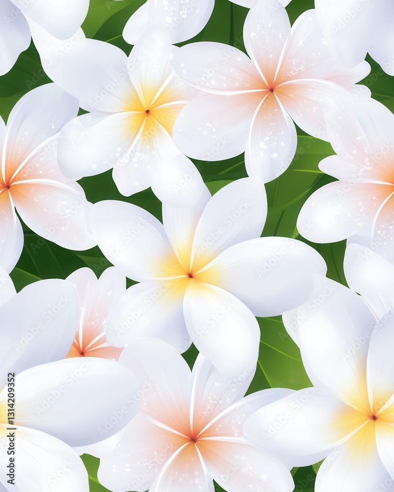 Obraz premium Dewy flower petals sparkling in the morning sunlight showcasing a beautiful array of white and orange flowers