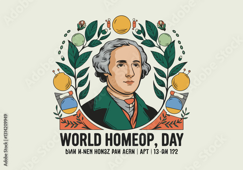 Vector Illustrations for World Homeopathy Day – Herbal Remedies, Homeopathic Bottles, Natural Healing, Icon Designs for Social Media, T-Shirts, Stickers, Posters, Print Cards & Animated GIFs