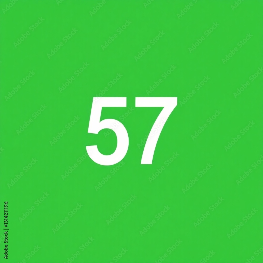 number 57 on green background number 57 on green background