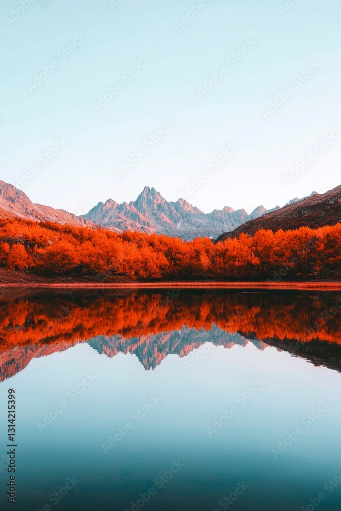 Fototapeta premium Mountain lake reflection (1)