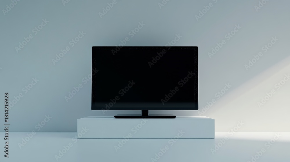 A flat-screen television icon with a sleek, modern design, featuring a blue display that symbolizes contemporary digital media devices A flat-screen television icon with a sleek, modern design, featuring a blue display that symbolizes contemporary digital media devices