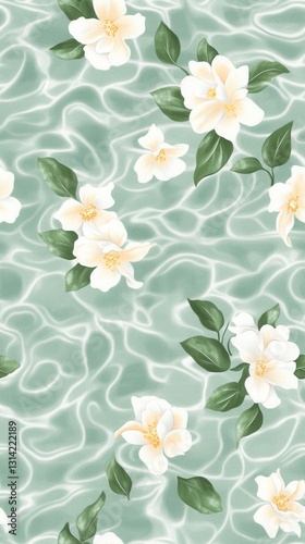 Elegant white flower set against a soft green background evoking the freshness of a gentle spring morning