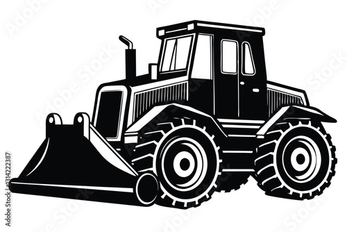 Bulldozer Vector Silhouette