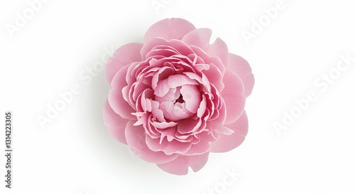 Fototapeta Naklejka Na Ścianę i Meble -  pink peony flower isolated on white background with shadow. spring time bloom of peony flower to signify the coming of warmer weather