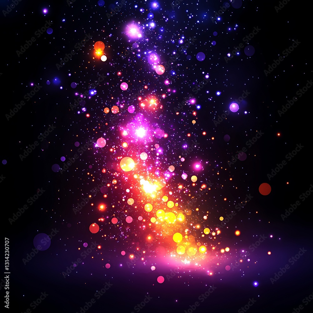 Obraz premium Cosmic Sparkles: Glowing Trail.