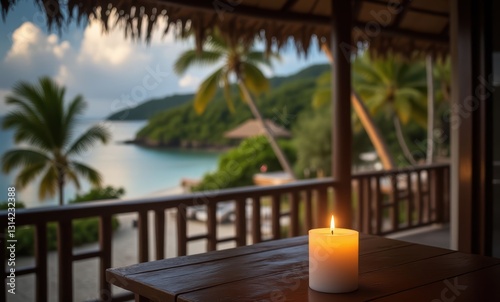Candlelit tranquility by the sea