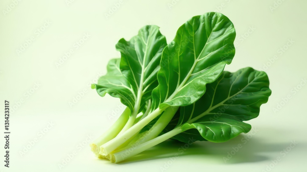 Fresh vibrant chard leaves, a healthy and delicious addition to any meal, showcasing their bright green color and delicate texture against a soft background. Fresh vibrant chard leaves, a healthy and delicious addition to any meal, showcasing their bright green color and delicate texture against a soft background.
