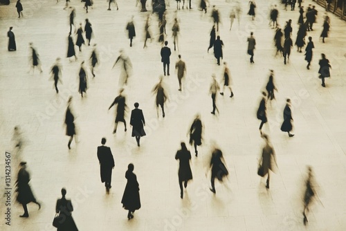 Corporate Business People Walking Rush Hour Concept