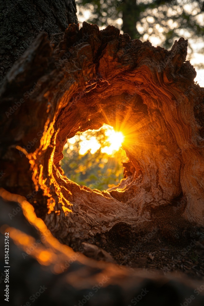 Sunlight Through Hollow Tree Trunk Sunlight Through Hollow Tree Trunk