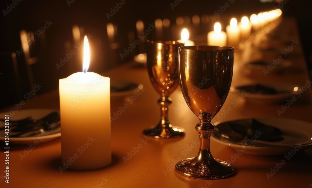 Elegant candlelit dinner setting Elegant candlelit dinner setting