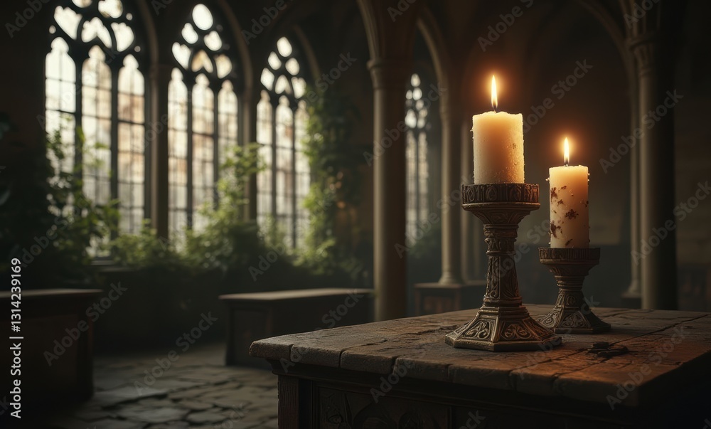 Elegant candles in a historic setting Elegant candles in a historic setting
