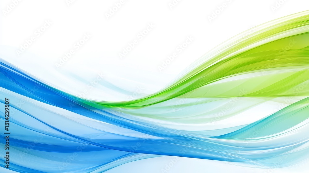 Abstract flowing waves in blue and green color creating a serene background for design use Abstract flowing waves in blue and green color creating a serene background for design use
