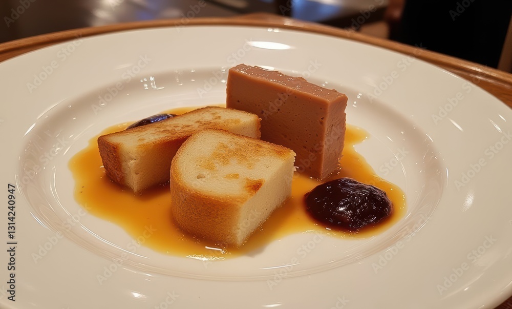 Elegant dessert plating with sauce Elegant dessert plating with sauce