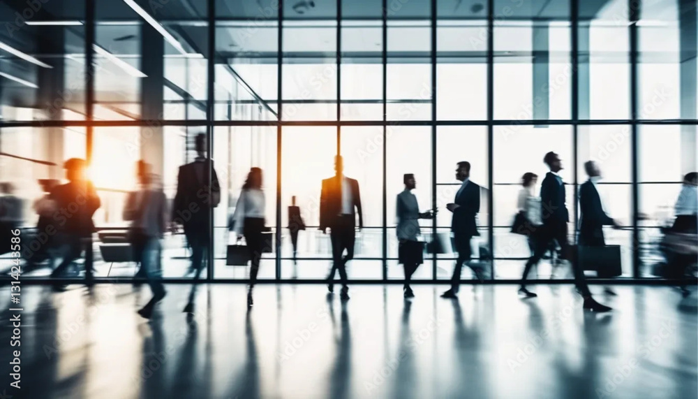 Blurred people in motion in modern office. Blurred people in motion in modern office.