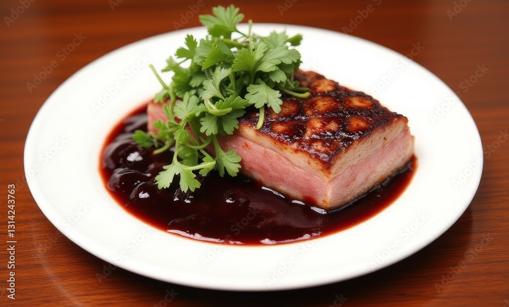 Grilled pork dish with sauce Grilled pork dish with sauce