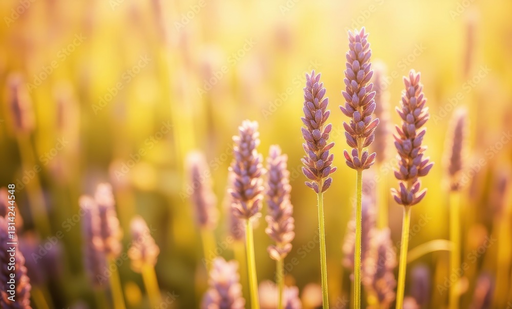 Lavender field illuminated by sunlight Lavender field illuminated by sunlight