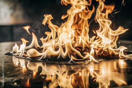 Fire flame in black background