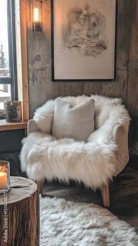  A cohesive interior design style with neutral color palette, minimalist, textural elements. Generative AI