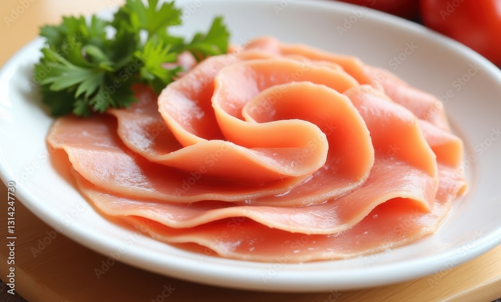 Sliced meat artfully arranged. Sliced meat artfully arranged.