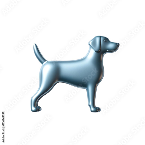 3D Metallic dog Illustration