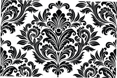 vector damask patterns silhouette