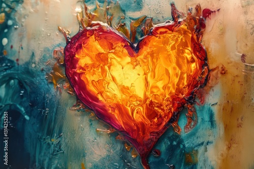 A vibrant, flaming heart symbol expressing intense passion and love.