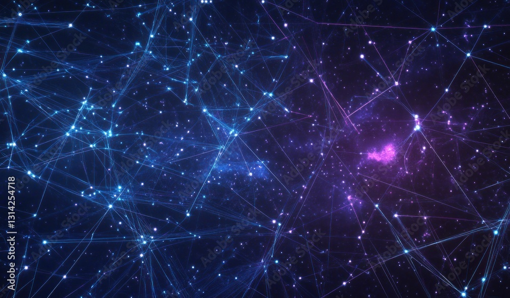 Fototapeta premium Abstract network connection background with glowing nodes and lines.