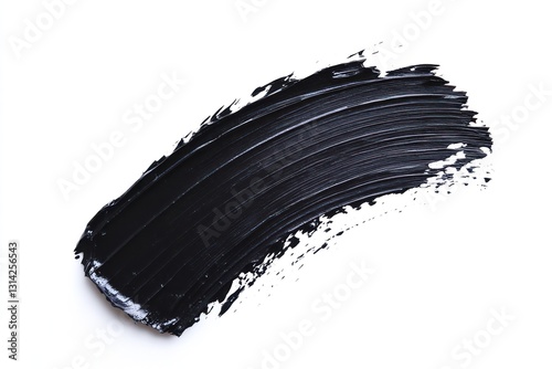 Black paintbrush stroke, bold and abstract isolated
