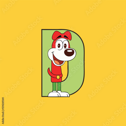 Doggy Letter D Cartoon