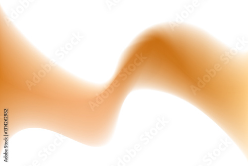 Abstract brown wave form, blurred gradient texture, isolate design element. Fluid tan shade watercolor brushstroke, blurry swirl shape. Aesthetic nude beige flowing sand decoration.