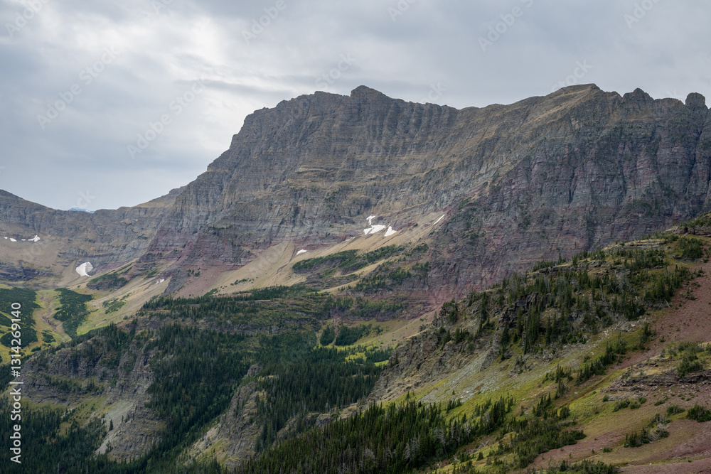 View from Red Gap Pass, Glacier National Park, Montana, USA View from Red Gap Pass, Glacier National Park, Montana, USA
