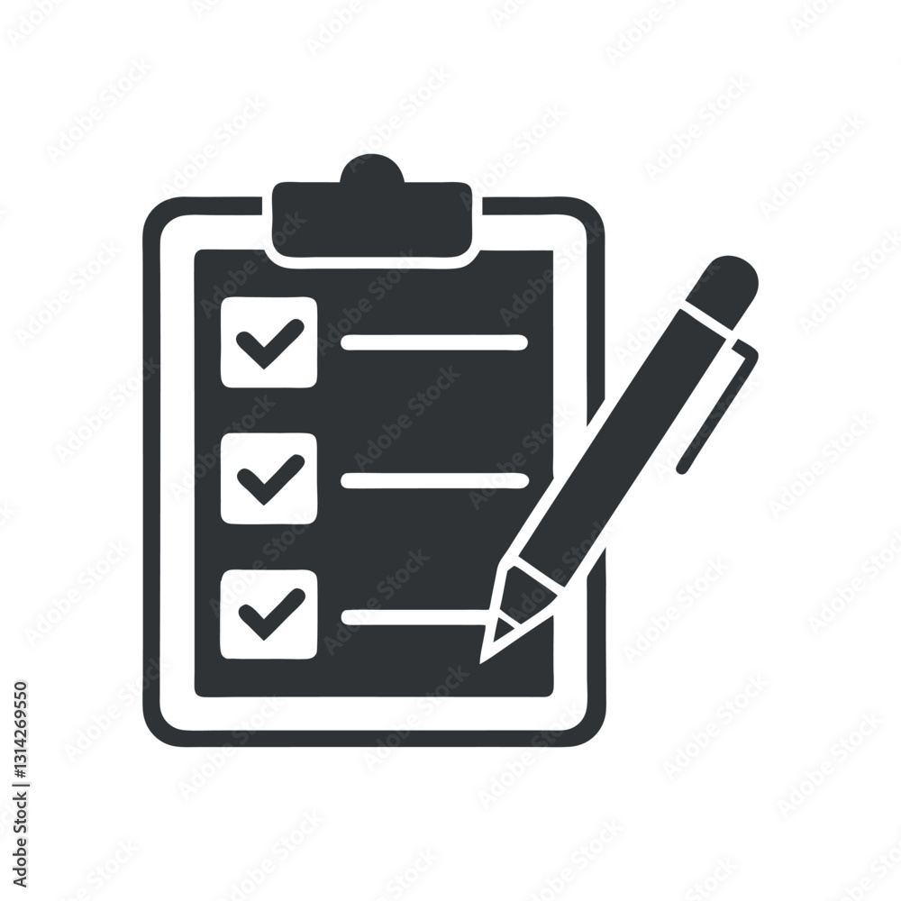 black and white clipboard with check mark icons vector silhouette black and white clipboard with check mark icons vector silhouette