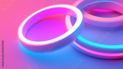 Wallpaper Mural Neon rings studio backdrop design Torontodigital.ca