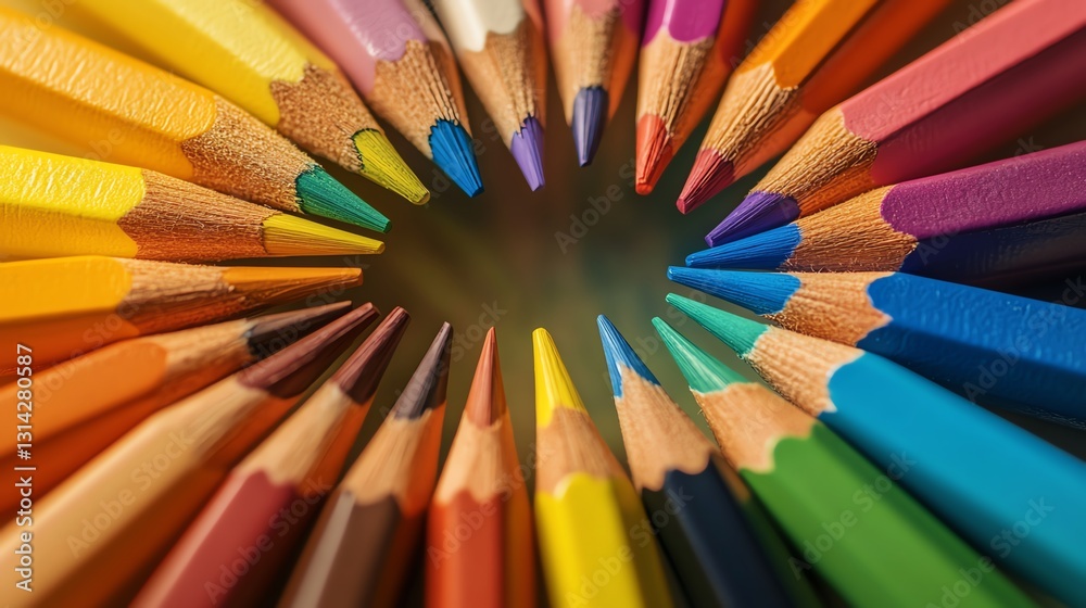 Digital art of multicolored figures holding pencils in a circular formation, representing innovative and inclusive customer strategies in sales, smooth gradients, high detail Digital art of multicolored figures holding pencils in a circular formation, representing innovative and inclusive customer strategies in sales, smooth gradients, high detail