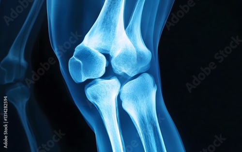 47. A human knee X-ray showing meniscus tears photo