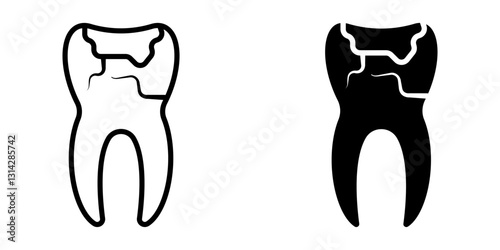 Cavity icon set. for mobile concept and web design on white background