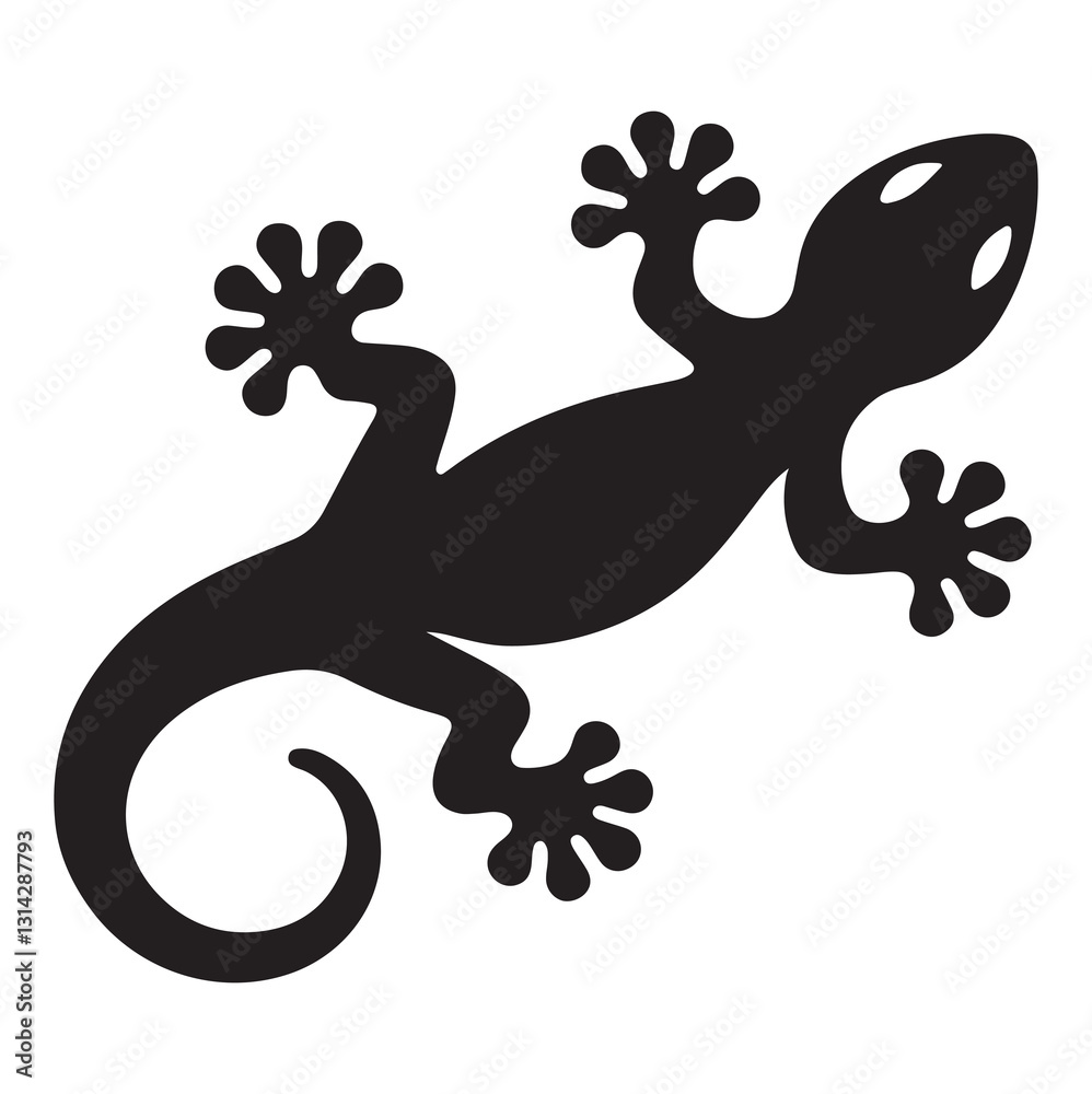 Obraz premium Gecko silhouette vector illustration Gecko silhouette vector