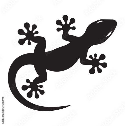 Gecko silhouette vector illustration Gecko silhouette vector