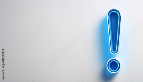 네온 블루 색상의 '!' 기호가 빛나는 배경화면