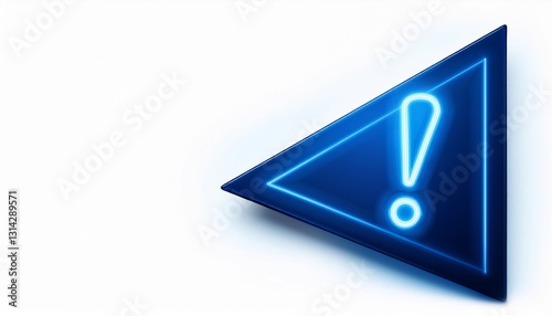 네온 블루 색상의 '!' 기호가 빛나는 배경화면