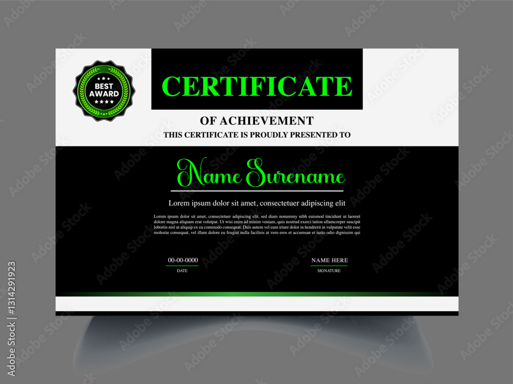 Professional unique modern Certificate design template